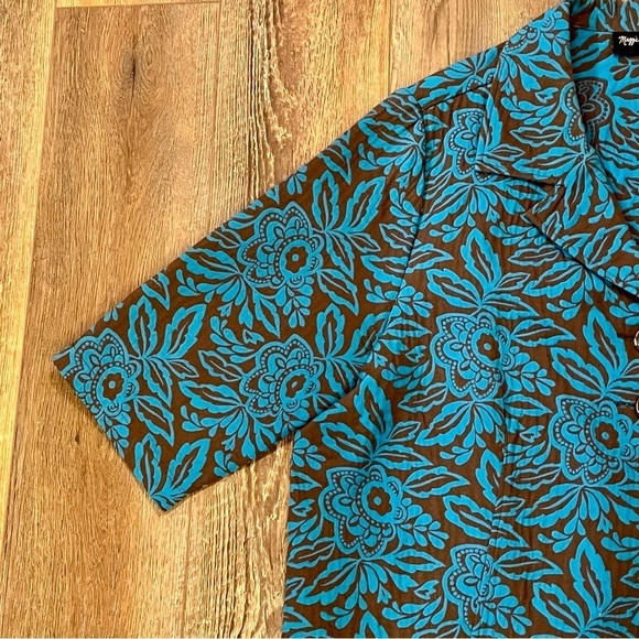 MAGGIE BARNES Quilted Blazer Jacket 2X Tapestry‎ Floral Blue Brown Womens 22/24 - Picture 6 of 13